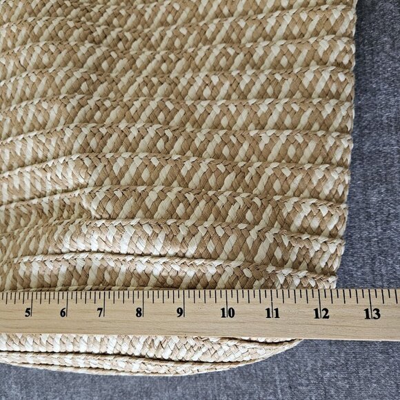 Lulla Collection Straw Paper Tote Bag Beige Double Handle Summer Beach Coastal - Picture 8 of 16